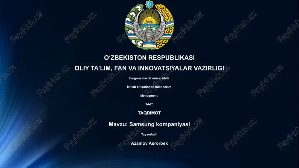 samsung kompaniyasi — PPTX