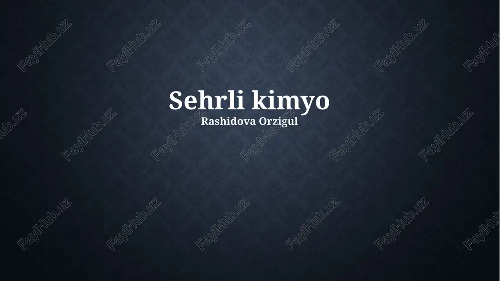 sehrli kimyo — PPTX