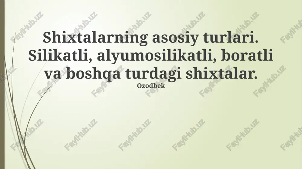 silikatli shixlar — PPTX