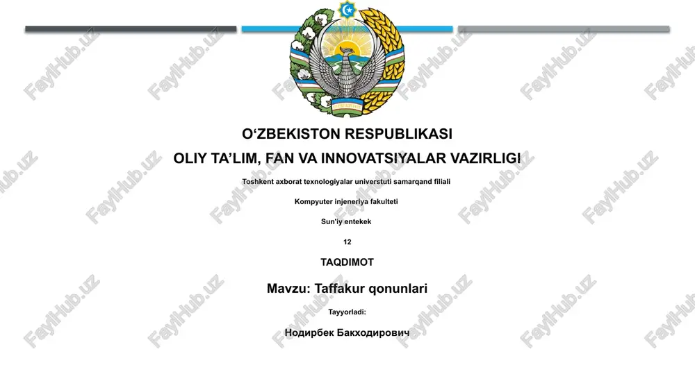 tafakkur qonunlari — PPTX