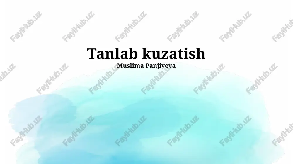 tanlab kuzatish — PPTX