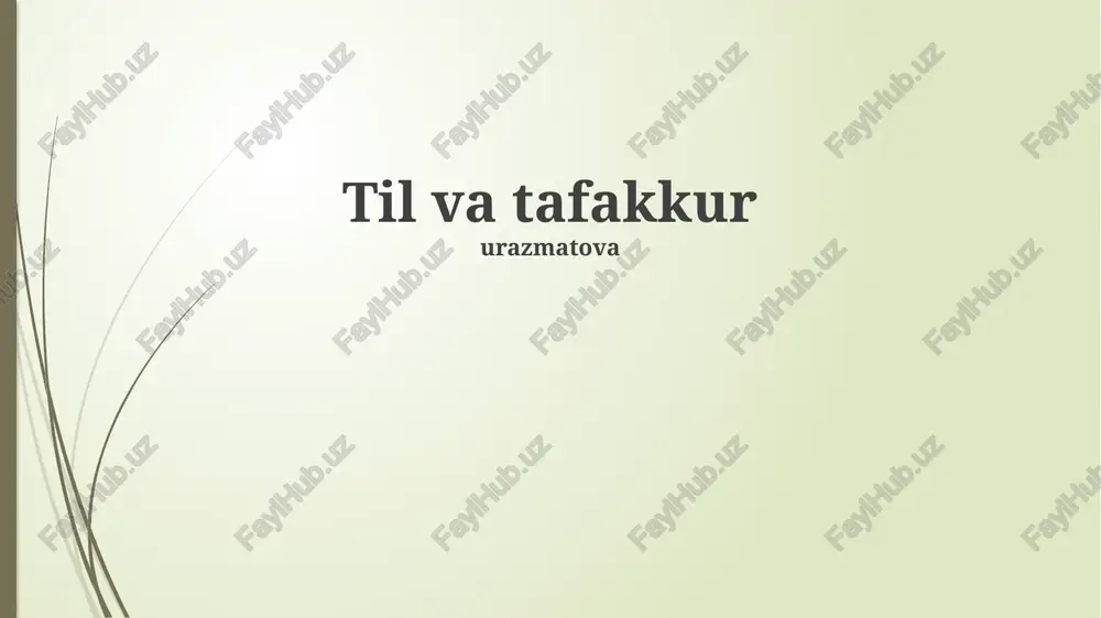 til va tafakkur — PPTX