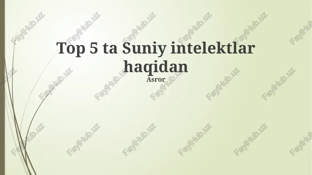 sun'iy intellekt — PPTX