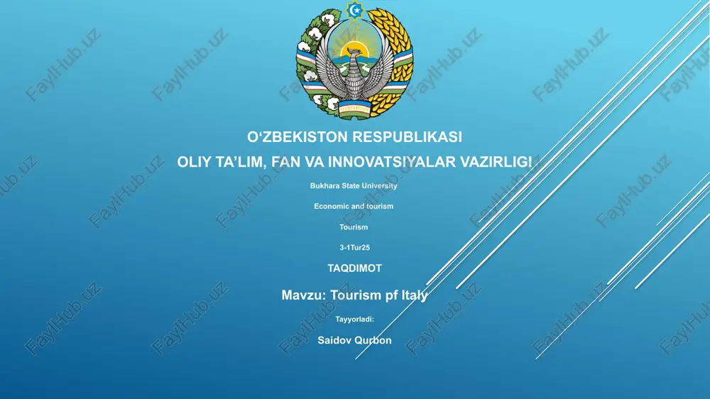 tourism pf italy — PPTX