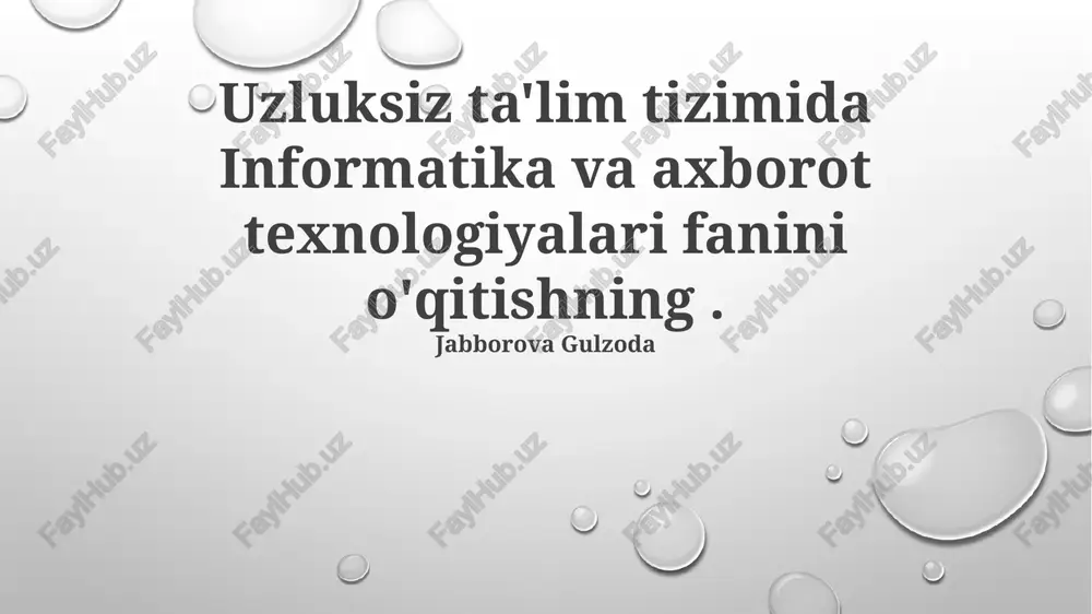 informatika va axborot texnologiyasi — PPTX