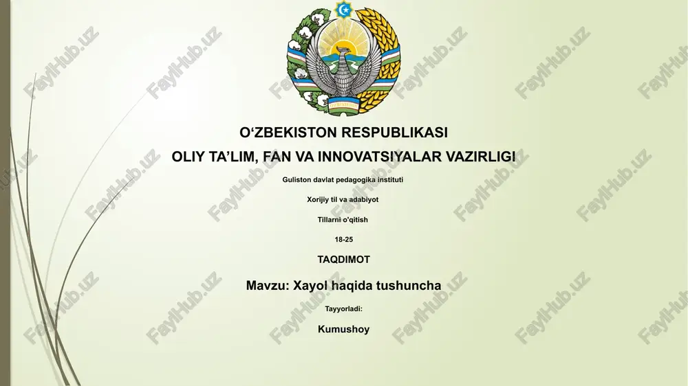 xayol haqida tushuncha — PPTX