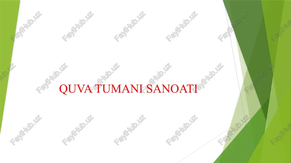 quva tumani sanoati — PPTX