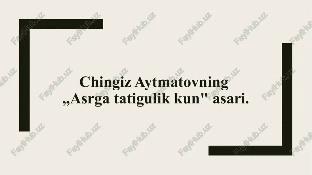 "asrga tatigulik kun"asari" — PPTX