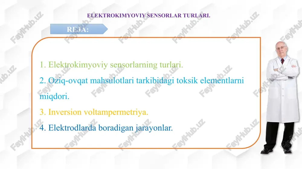 elektrokimyoviy sensorlar turlari — PPTX
