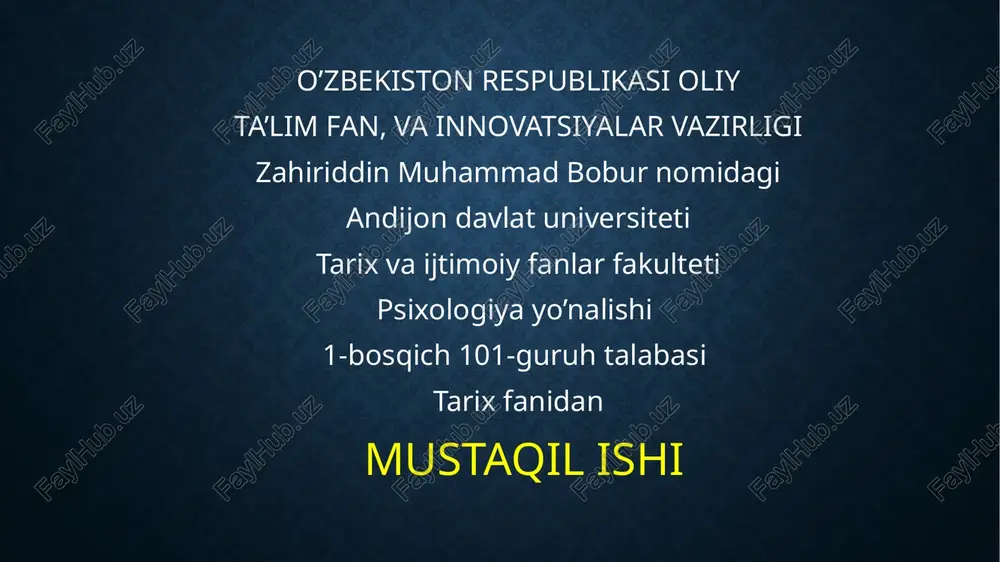 mustaqil ishi — PPTX