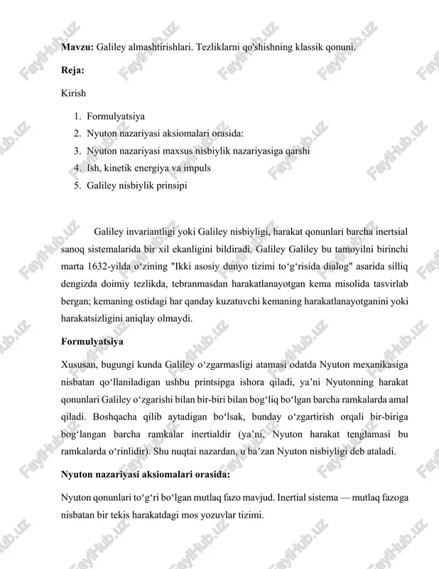 galiley almashtirishlari — DOCX