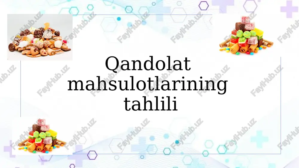 qandolat mahsulotlarining tahlili — PPTX