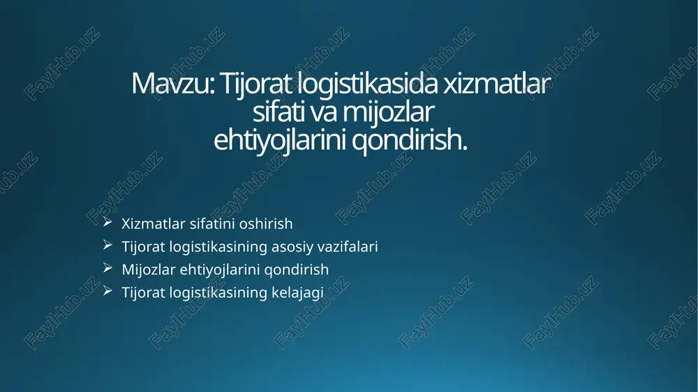 tijorat logistikasi — PPTX