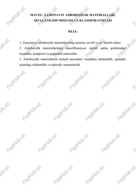 zamonaviy asbobsozlik materiallari — DOCX