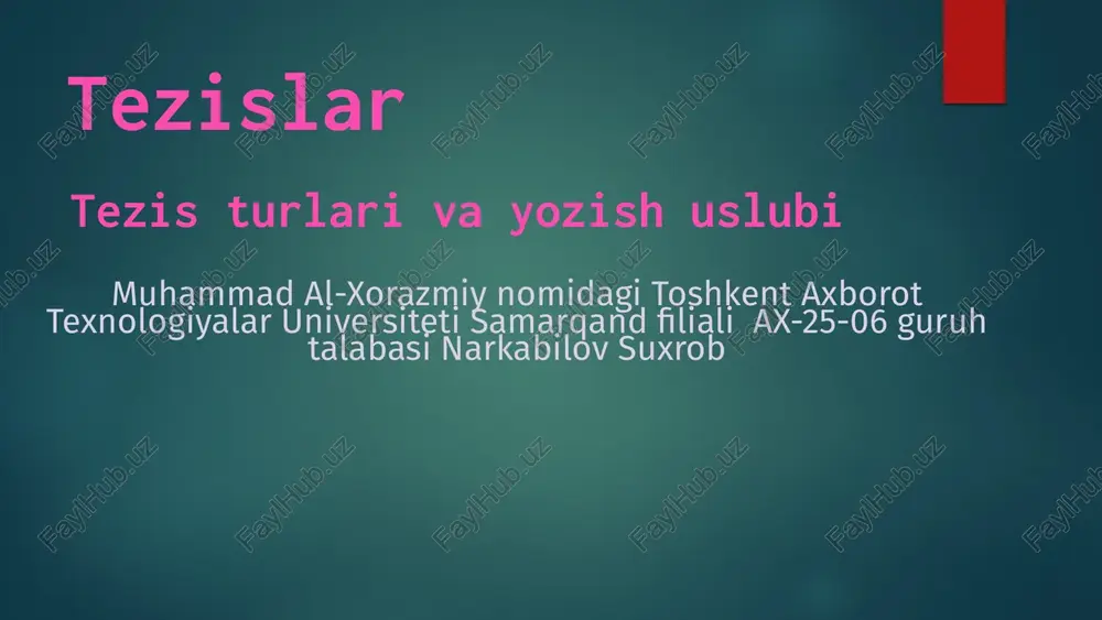 tezislar — PPTX