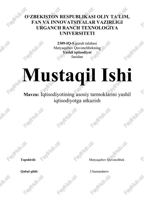 yashil iqtisodiyot — DOC