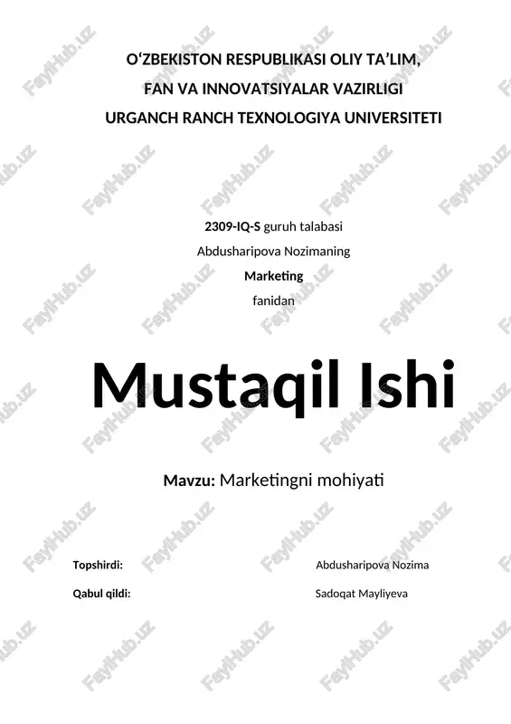 marketingni mohiyati — DOC
