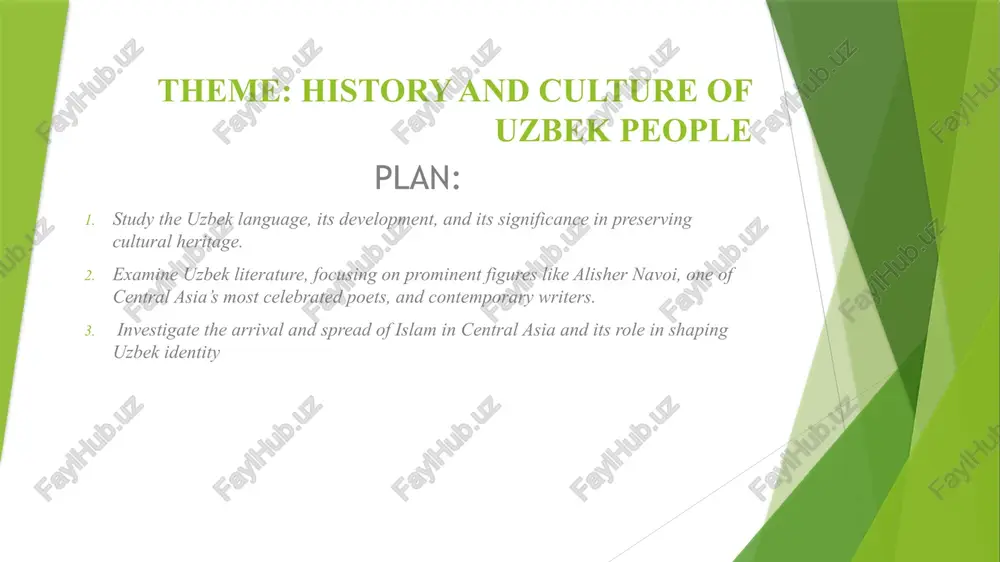 history and culture of uzbek people — PPTX