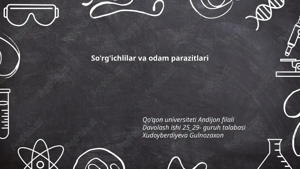so'rg'ichlilar va odam parazitlari — PPTX