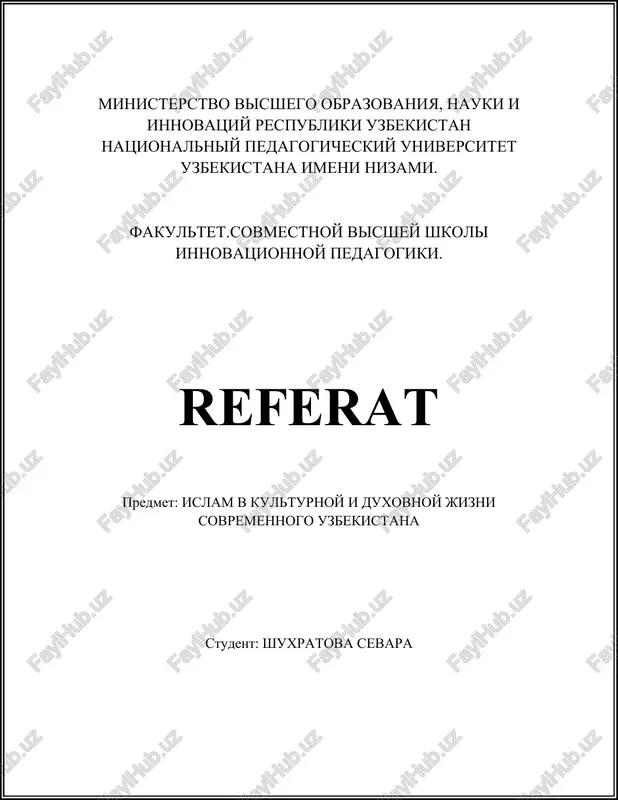 vozrojdenie islamskix institutov v uzbekistane posle raspada sssr — DOCX