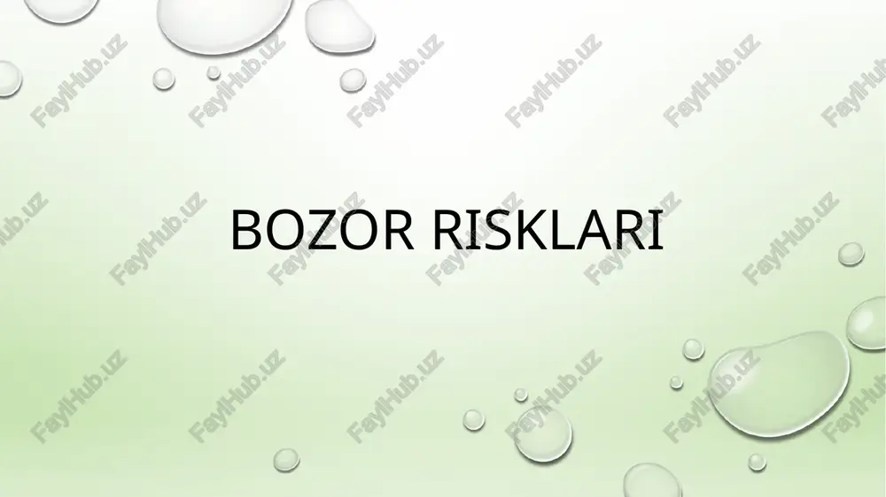 bozor risklari — PPTX