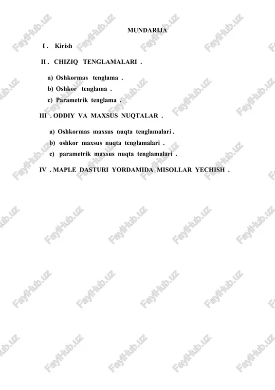 chiziq tenglamalari — DOCX