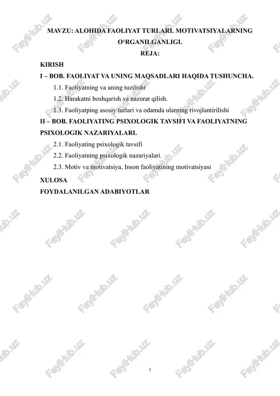 alohida faoliyat turlari — DOCX