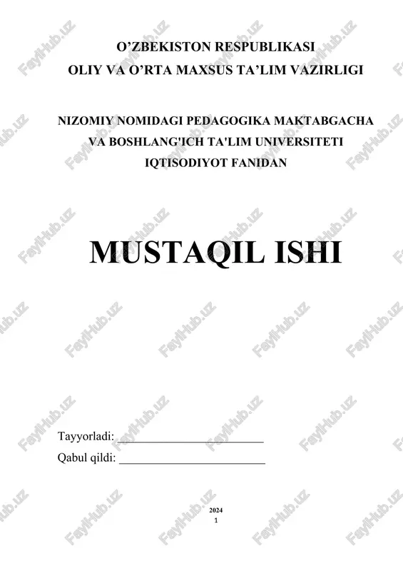 mehnat bozorini tartibga solish va boshqarish — DOCX