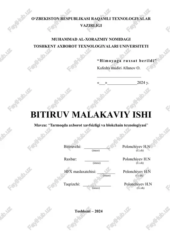tarmoqda axborot xavfsizligi va blokchain texnologiyasi — DOCX