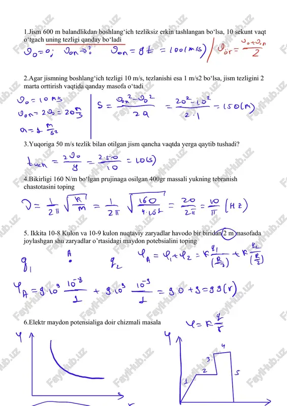 elektr maydon potensialiga doir chizmali masala — PDF