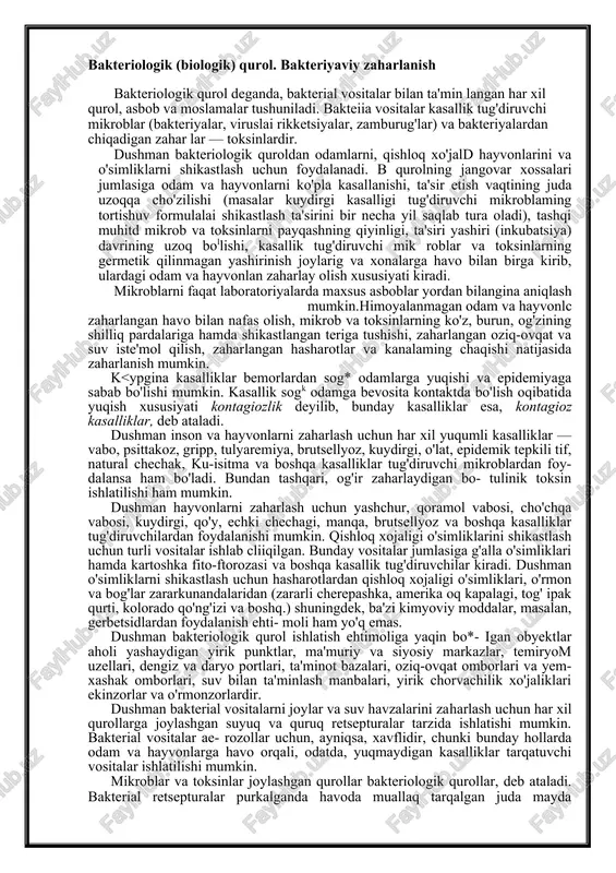bakteriologik (biologik) qurol — DOC