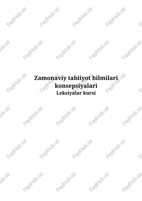 zamonaviy tabiiyot bilmilari konsepsiyalari — DOC