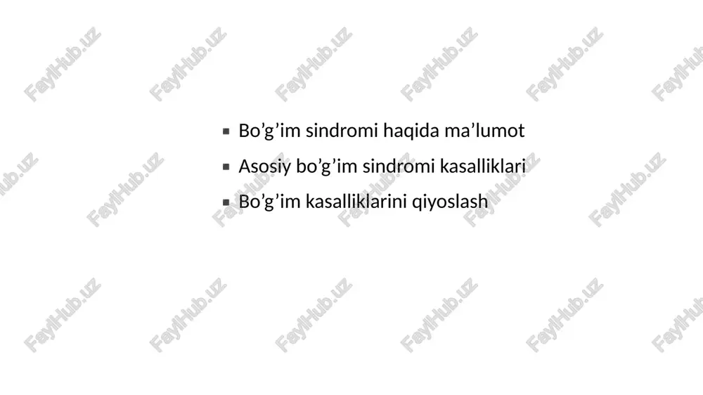 bo’g’im sindromi haqida ma’lumot — PPTX
