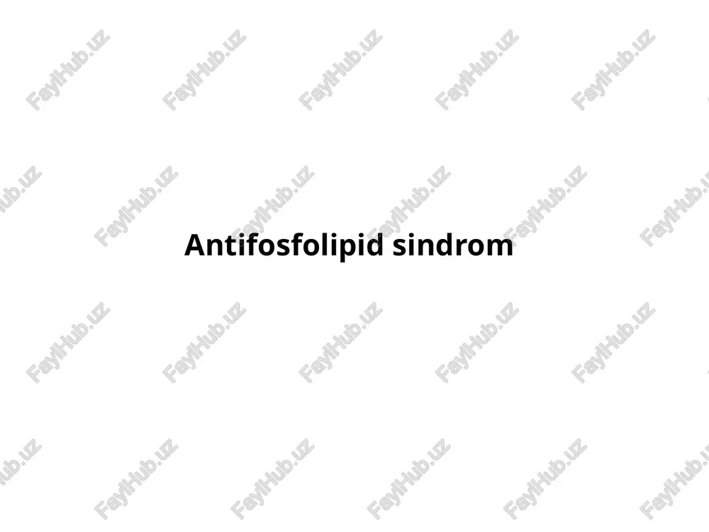 antifosfolipid sindrom — PPTX