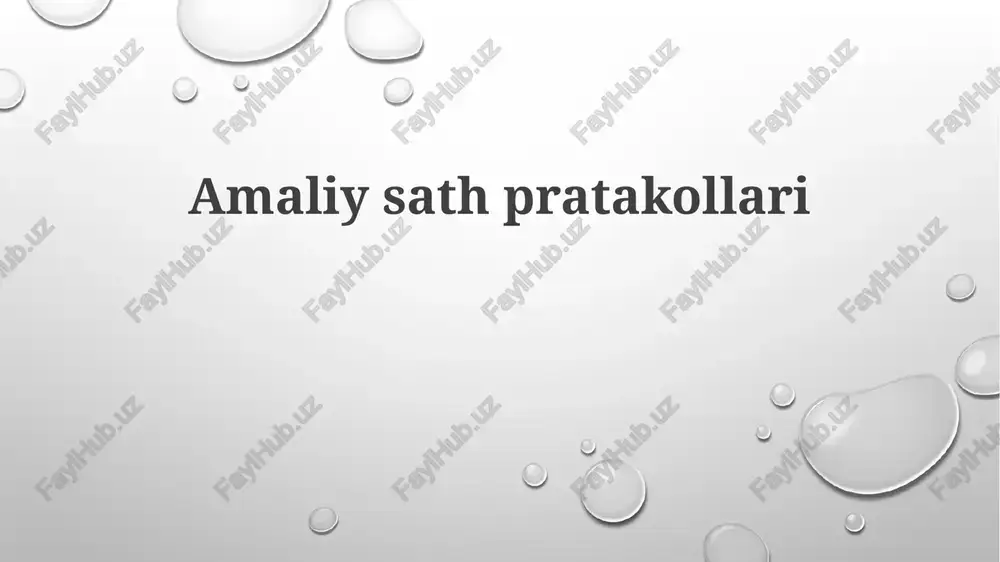 amaliy sathlari protokollari — PPTX