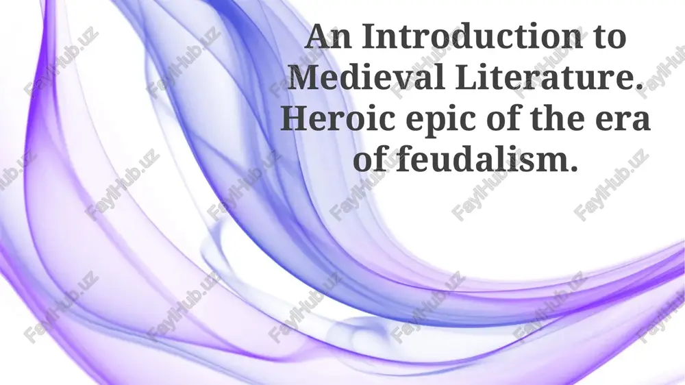 an introduction to medieval literature — PPTX