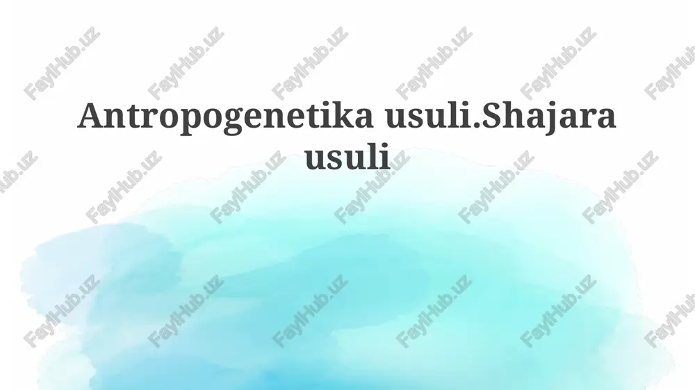 antropogenetik usul — PPTX