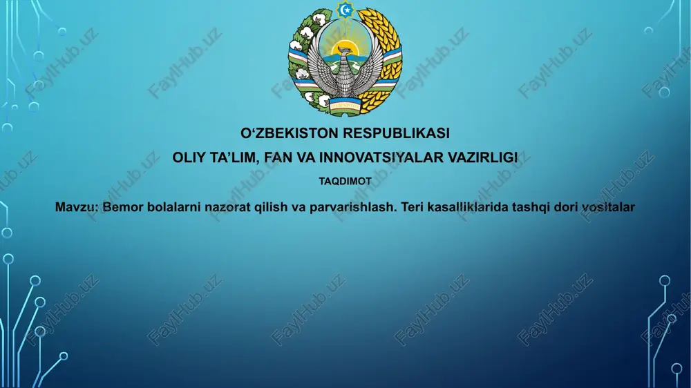 kasal bolalarni nazorat qilish va parvarishlash — PPTX