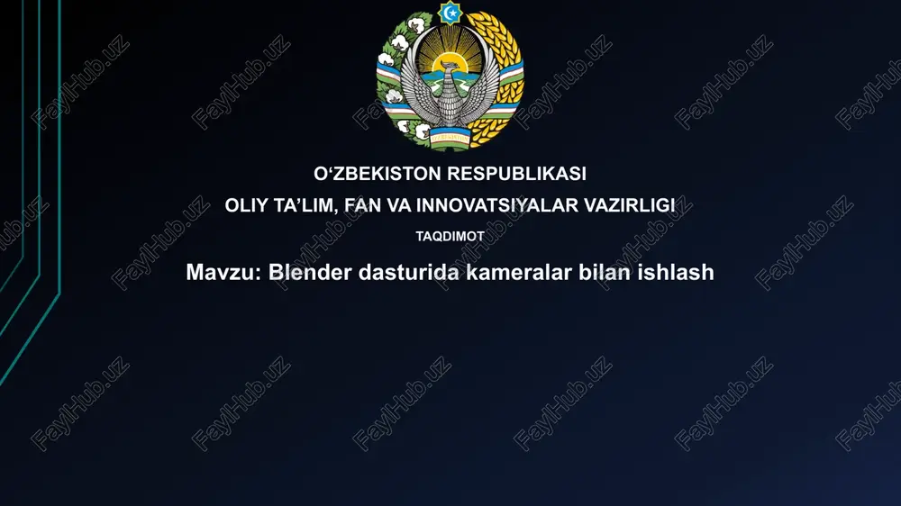 blenderdasturidakameralarbilanishlash — PPTX