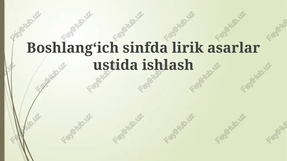 lirik asarlar bilan tanishtirish — PPTX