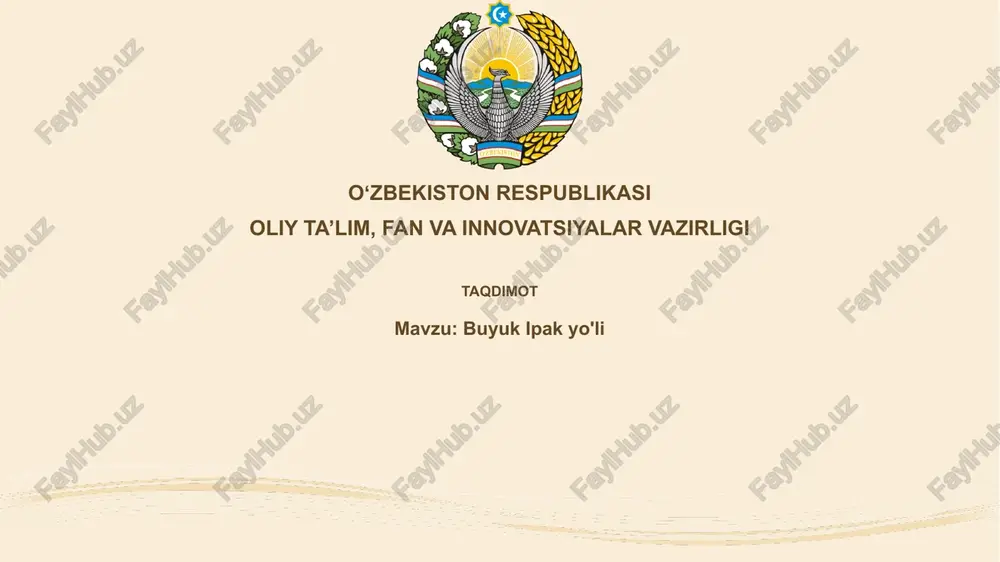 buyuk ipak yo'li — PPTX