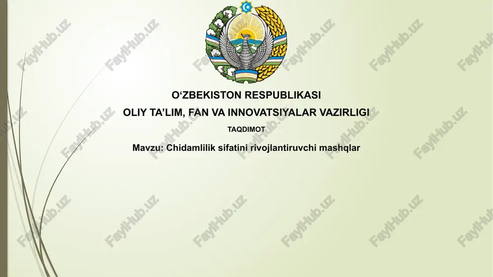 chidamlilikni rivojlantirish uchun mashqlar — PPTX