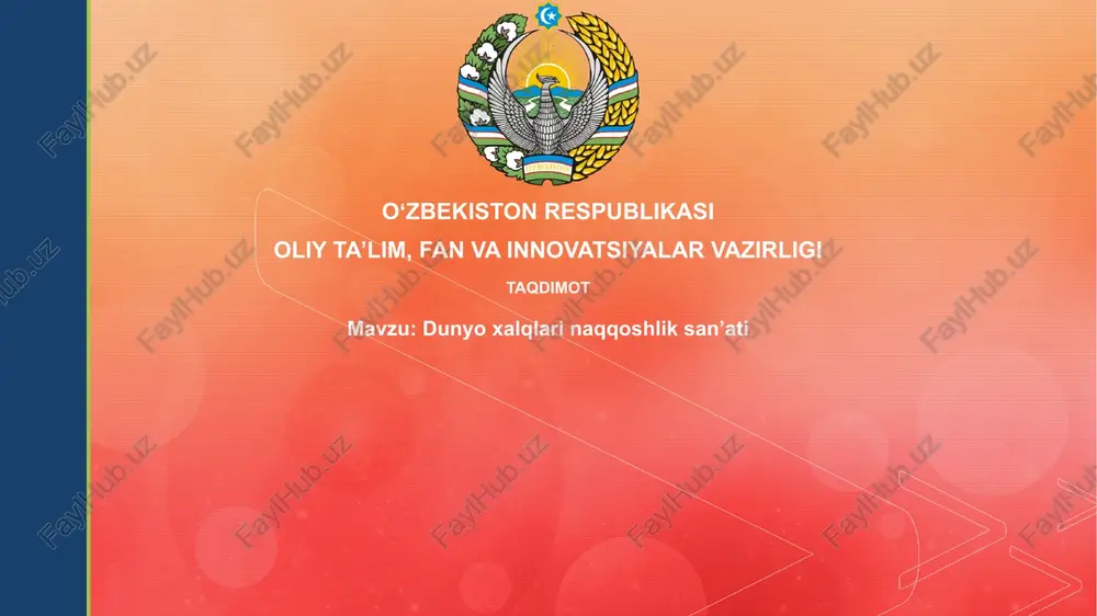 dunyo xalqlari orasida rangtasvir san'ati — PPTX