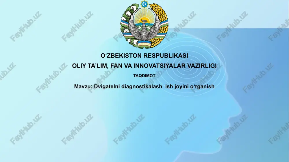 dvigatelnidiagnostikalashishjoyinioʻrganish — PPTX