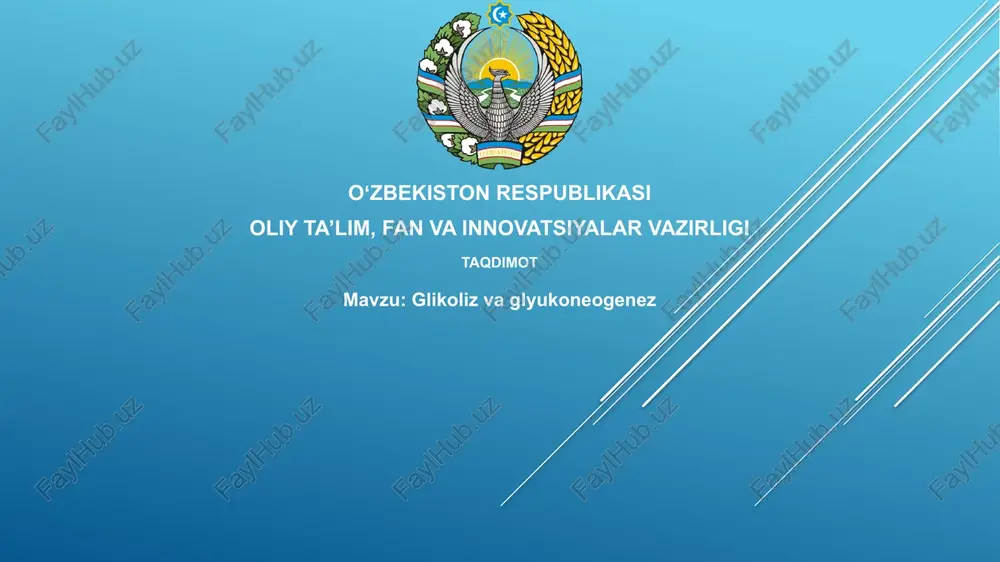 glikoliz va glyukoneogenez — PPTX