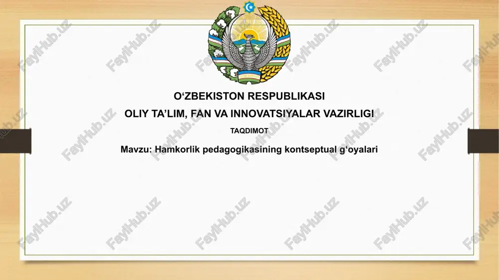 hamkorlik pedagogikasining kontseptual g‘oyalari — PPTX