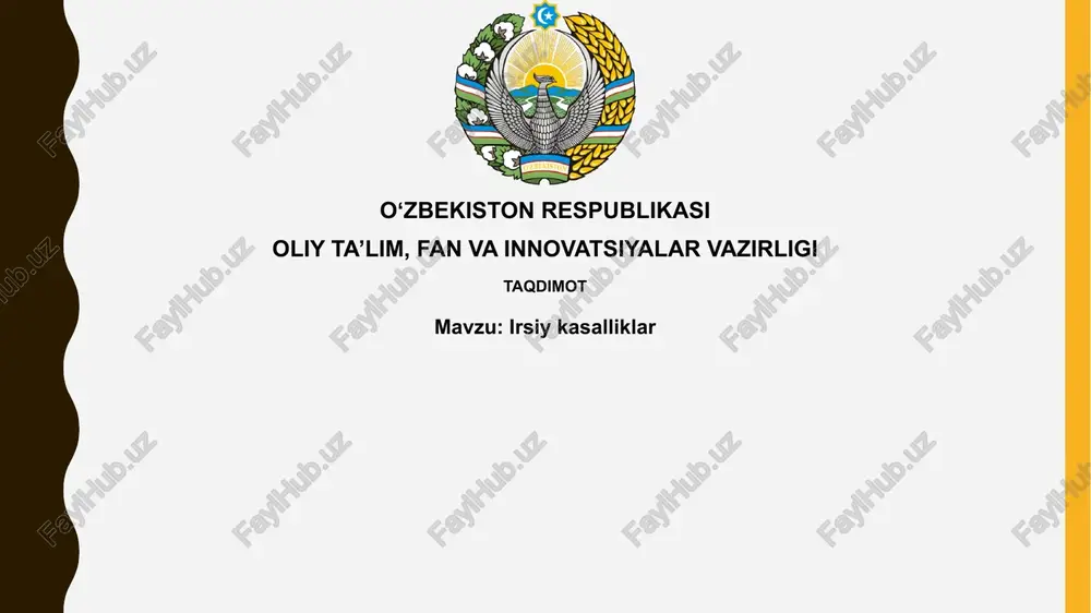 irsiy kasalliklar — PPTX