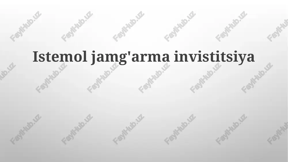 investitsiya fondi — PPTX