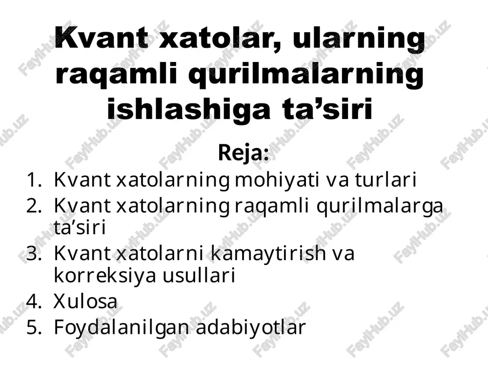 kvant xatolar — PPTX