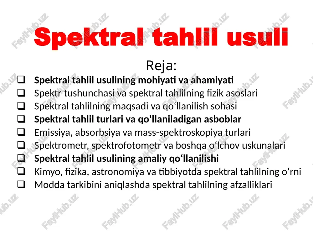 spektraltahlilusuli — PPTX